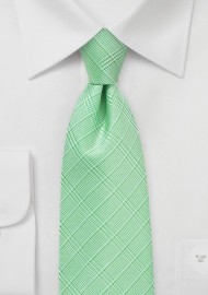 Pastel Green Plaid Necktie