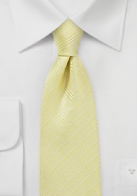 Banana Yellow Plaid Tie