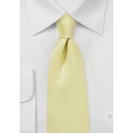 Banana Yellow Plaid Tie