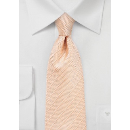 Plaid Tie in Coral Sands Color