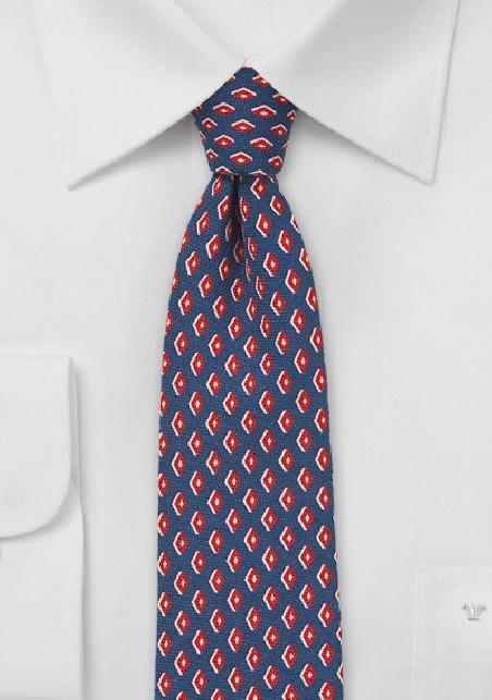 Retro 60s Print Necktie in Skinny Cut