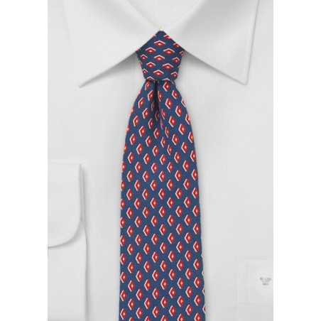Retro 60s Print Necktie in Skinny Cut