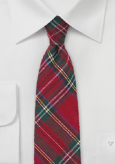 Scottish Tartan Plaid Skinny Tie
