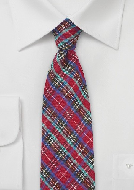 Colorful Summer Plaid Cotton Necktie