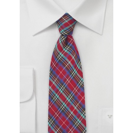 Colorful Summer Plaid Cotton Necktie