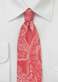 Red Cotton Summer With With Paisley Print