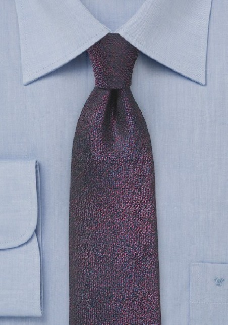 Metallic Sheen Silk Tie in Blue and Red