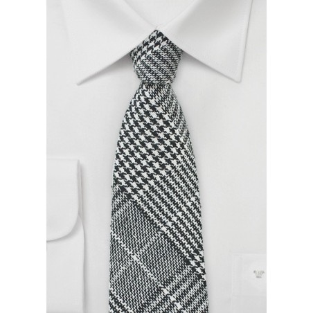 Prince of Wales Check Tie in Black
