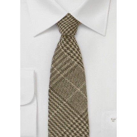Wool Tweed Tie in Brown
