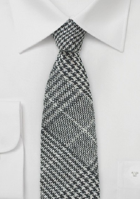 Wool Tweed Winter Tie in Gray