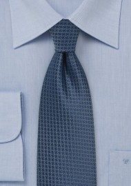Micro Houndstooth Check Tie in Navy