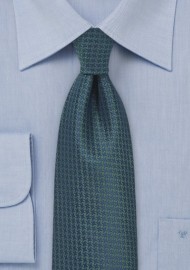 Micro Check Silk Tie in Navy and Green