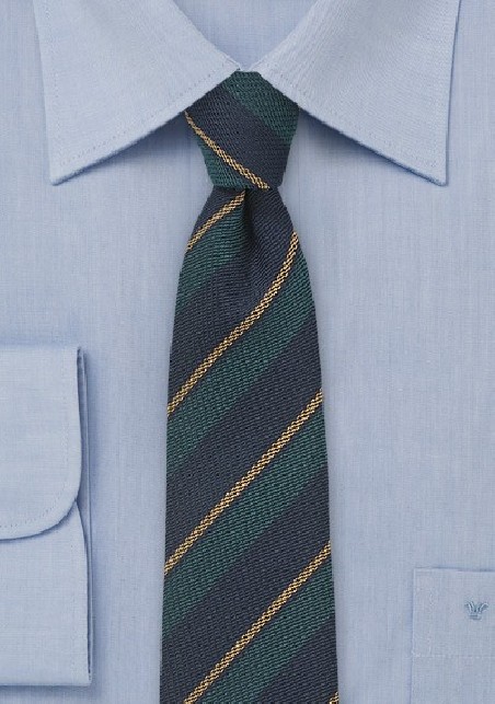 Repp Striped Wool and Silk Tie