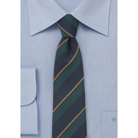 Repp Striped Wool and Silk Tie