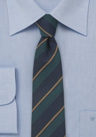 Repp Striped Wool and Silk Tie