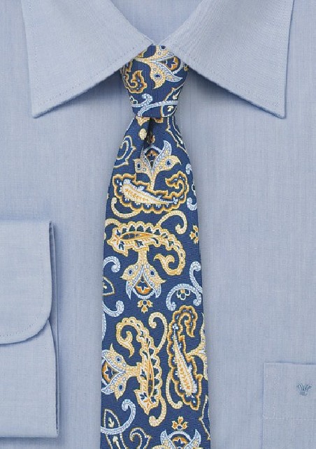 Fun Summer Paisley in Blue and Yellow