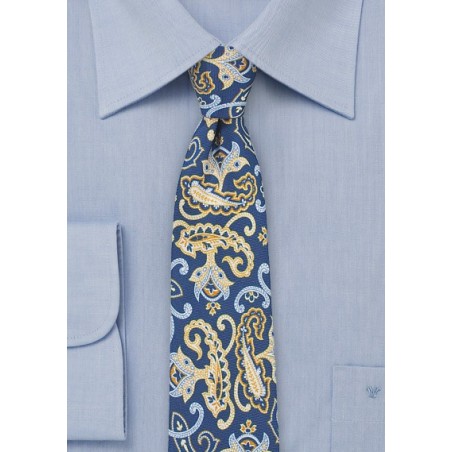 Fun Summer Paisley in Blue and Yellow