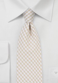 Gingham Cotton Tie in Golden Wheat