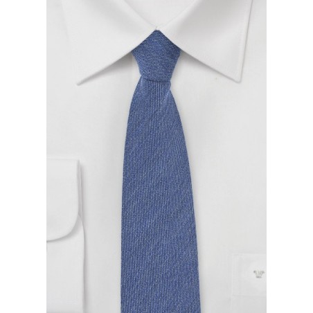 Light Denim Blue Wool Tie