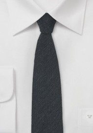 Skinny Wool Necktie in Smoke Gray