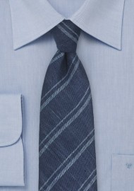 Dark Navy Italian Linen Necktie