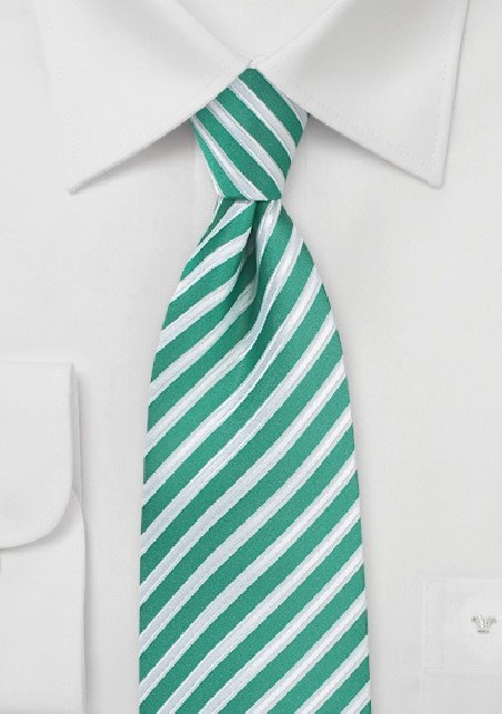 Striped Tie in Sea Green
