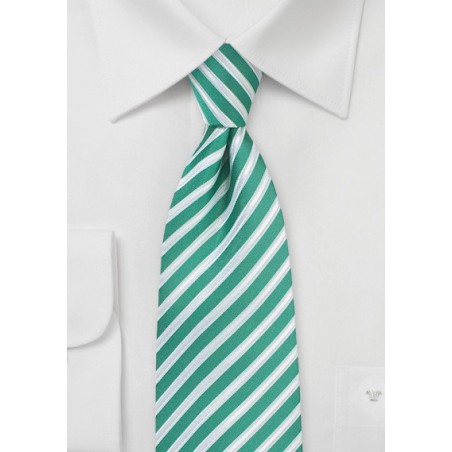 Striped Tie in Sea Green