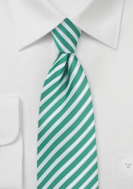 Striped Tie in Sea Green