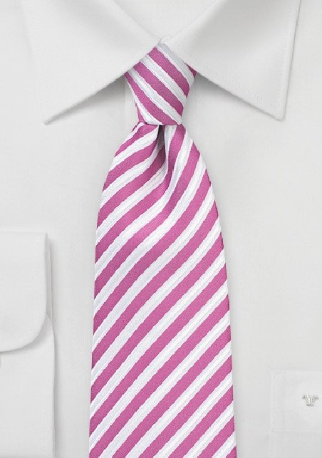 Berry Pink Striped Necktie
