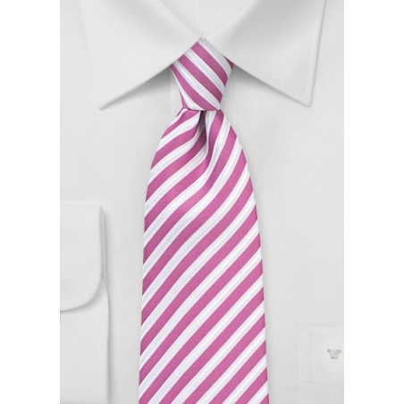 Berry Pink Striped Necktie