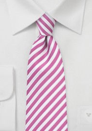 Berry Pink Striped Necktie