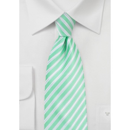 Striped Necktie in Spring Bud Green