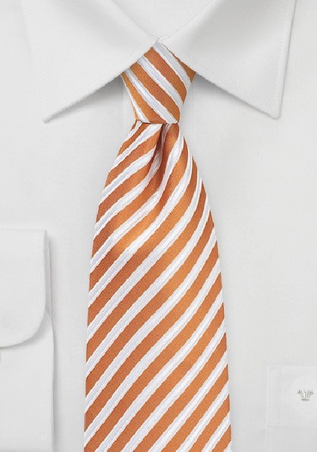 Elegant Summer Tie in Orange and White