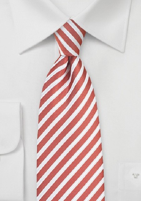 Spice Orange and White Striped Tie