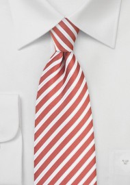Spice Orange and White Striped Tie