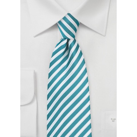 Striped Necktie in Tile Blue