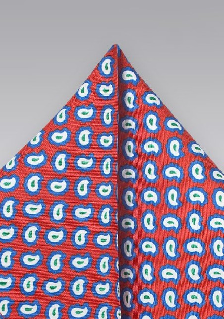 Pop Art Pocket Square in Red and Blue