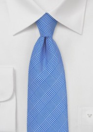 Glen Check Silk Tie in Bright Blue