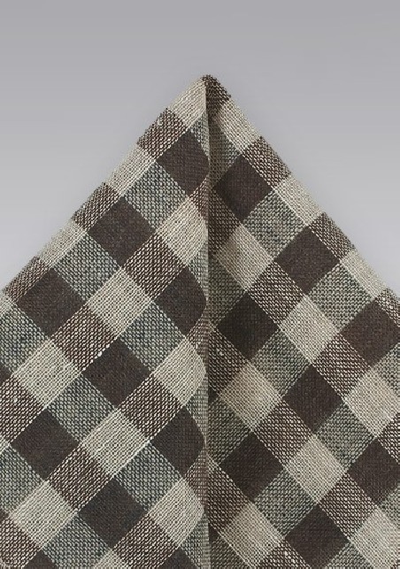 Autumn Gingham Hanky in Brown