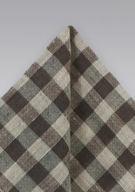 Autumn Gingham Hanky in Brown