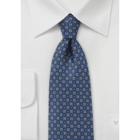 Floral Silk Tie in Elegant Blue