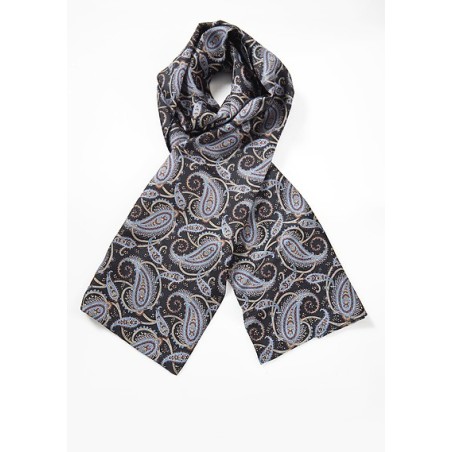 Bold Paisley Print Silk Scarf