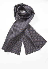 Mens Silk Scarf with Retro Print