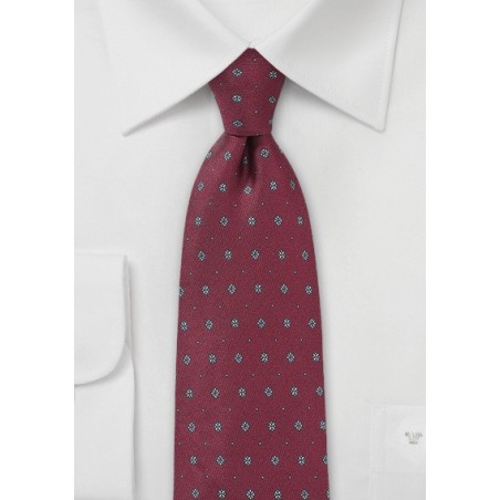 Men's Designer Silk Tie in Maroon red