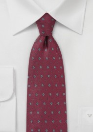 Men's Designer Silk Tie in Maroon red