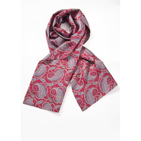 Mens Silk Scarf with Indian Paisley Print