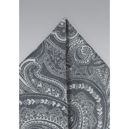 Bandana Print Pocket Square in Gray