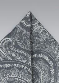 Bandana Print Pocket Square in Gray