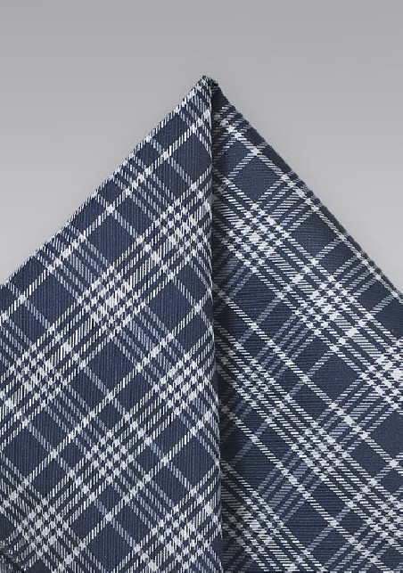 Navy Tartan Plaid Pocket Square