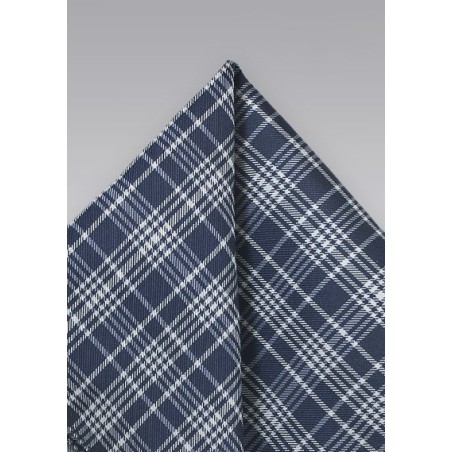 Navy Tartan Plaid Pocket Square